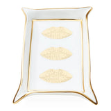 Jonathan Adler Lips Valet Tray in White/Gold
