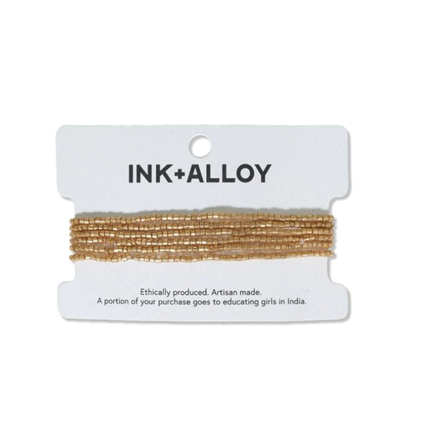 Ink + Alloy Macy Six Strands Luxe Beaded Bracelet Set Gold