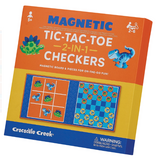 Crocodile Creek Magnetic Game Set: Tic Tac Toe and Checkers in Dino