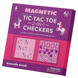 Crocodile Creek Magnetic Game Set: Tic Tac Toe and Checkers in Unicorn
