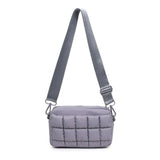 Sol and Selene Inspiration - Quilted Nylon Crossbody in Grey