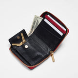 Hammitt 5 North Wallet in Black Brushed Gold Red Zip
