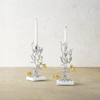 Michael Aram Pomegranate Silver and Gold Candleholders