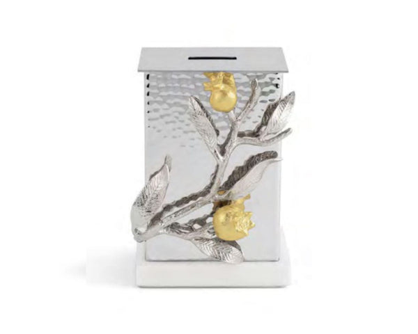 Michael Aram Pomegranate Silver and Gold Tzedakah Box