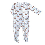 Dear Perli Footie Zippered One Piece in Hanukkah Dogs