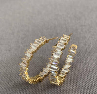 Theia Baguette Hoop Earring