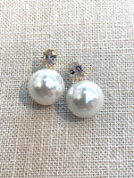 Theia Elle CZ Stud with Pearl Drop Earring