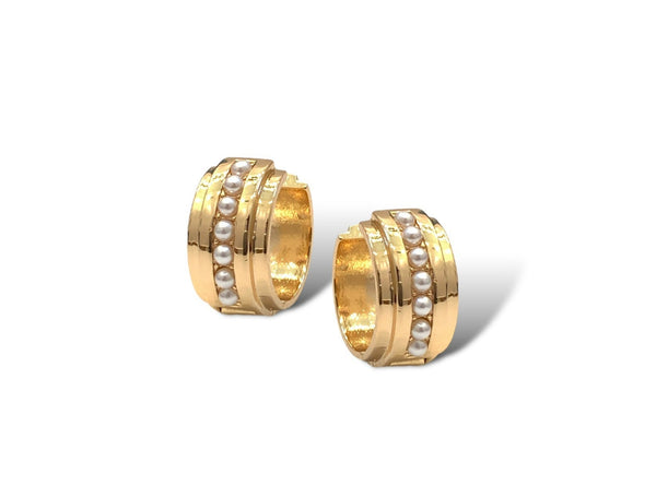 Theia Nadia Pearl Accent Huggie Earring