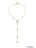 Theia Sara Y CZ and Pearl Necklace