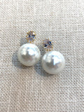 Theia Elle CZ Stud with Pearl Drop Earring