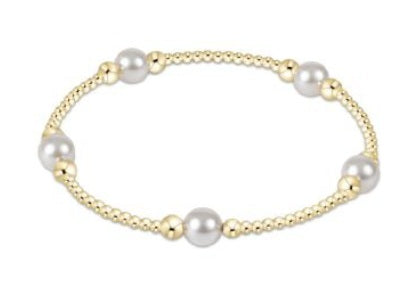 Enewton Purpose Pearl 6mm Bead Bracelet Gold