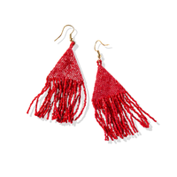 Ink + Alloy Scarlet Red Luxe Petite Fringe Earring