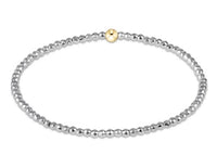 Enewton Silver Faceted Hematite 2mm Bead Bracelet