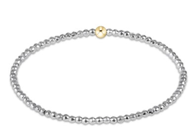 Enewton Silver Faceted Hematite 2mm Bead Bracelet