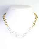 Caroline Hill Waterproof Darya Baroque Pearl and Chain Necklace