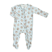 Dear Perli Footie Zippered One Piece in Baby Baller