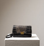 Daniella Lehavi Charlotte Clutch in Black/White Croco