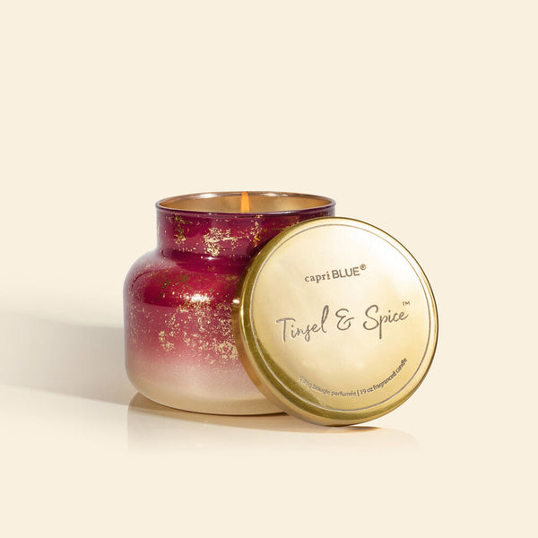 Capri Blue Glimmer Tinsel and Spice Petite Jar, 8 oz