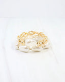 Caroline Hill Rosie Link Pearl Stretch Bracelet Set
