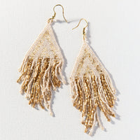 Ink + Alloy Gold And Ivory Luxe Stripe Fringe Earring