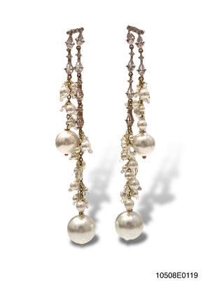 Theia Chelsea Pearl and CZ Drop Earring