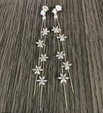 Theia Flora CZ Flower Vine Earring