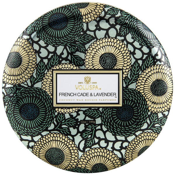 Voluspa French Cade Lavender 3 wick Tin Candle