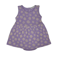 Baby Steps and Little Mish Baby Bodysuit Dress - Lilac Daisy
