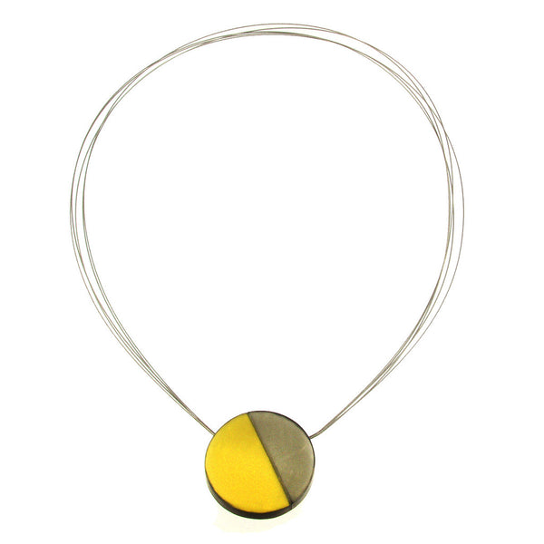 Origin 2 Piece Magnetic Pendant Grey and Sunglow Yellow Necklace