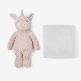Elegant Baby Pink Unicorn Bedtime Huggie Plush Toy and Blanket