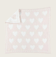 Barefoot Dreams COZYCHIC® RECEIVING BLANKET in Pink/White Hearts