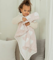 Barefoot Dreams COZYCHIC® RECEIVING BLANKET in Pink/White Hearts