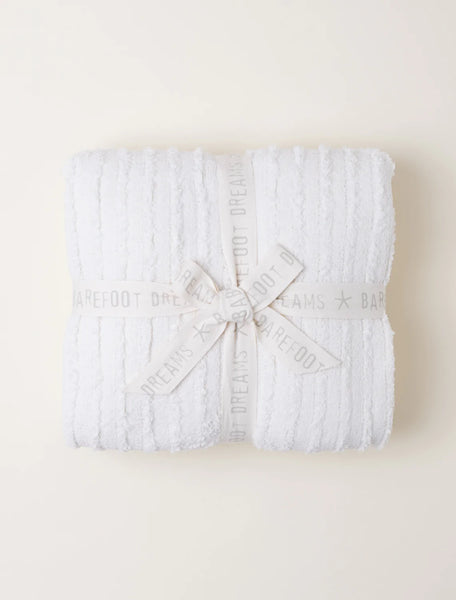 Barefoot Dreams COZYCHIC®Angular Ribbed Blanket in Cream