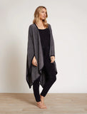 Barefoot Dreams CozyChic® Lite Bordered Wrap in Mineral Black