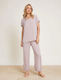 Barefoot Dreams Washed Satin Tee and Cropped Pant Lounge Set