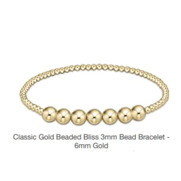 enewton Classic Gold Beaded Bliss 3mm Bead Bracelet with 6mm Beads Gold