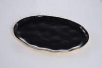 Pampa Bay Oval Platter in Black and Gold Titanium