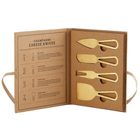 Santa Barbara Champagne Gold Cheese Knives Book Box