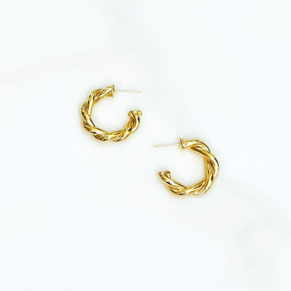 Iishii Designs Gold Filled 22mm Twisted Rope Hoop Earring