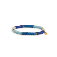 Ink + Alloy Grace Gold Color Block Stretch Bracelet Blue