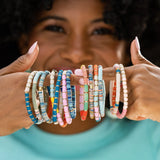 Ink + Alloy Grace Gold Color Block Stretch Bracelet Blue