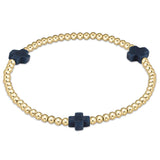 Enewton Signature Cross Bracelet with 3mm Gold Beads