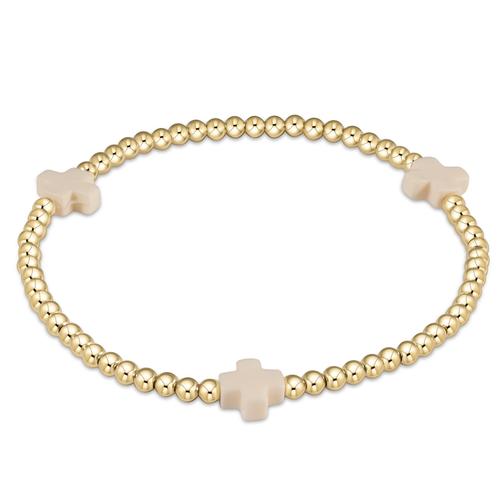 Enewton Egirl Signature Cross Bracelet with 3mm Gold Beads