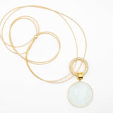 Sea Lily Long Semi-Precious Disk and Wire Necklace