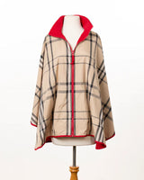 Rainraps Hooded Jester Red and Tan Plaid Reversible Sportyrap