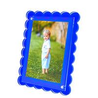 Tara Wilson Scallop Blue Lucite Picture Frame