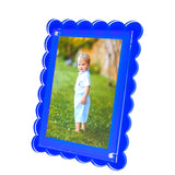 Tara Wilson Scallop Blue Lucite Picture Frame
