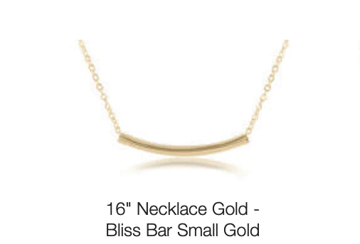Enewton 16" Necklace Gold with Bliss Bar Small Gold