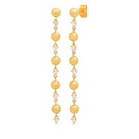 Tai Liner Alternating Gold Ball and CZ Earring