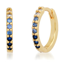 Tai Ombre Pave CZ Huggie Earring in Sapphire